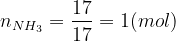 n_{NH_{3}}=\frac{17}{17}=1(mol)