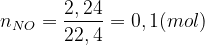 n_{NO}=\frac{2,24}{22,4}=0,1(mol)