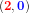 (\mathbf{{\color{Red} 2}},\mathbf{{\color{Blue} 0}})