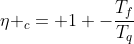 eta _c= 1 -frac{T_f}{T_q}
