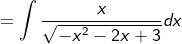 =\int \frac{x}{\sqrt{-x^2-2x+3}}dx