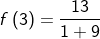 f\left(3\right)=\frac{13}{1+9}