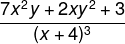 fn_phv frac{7x^2y+2xy^2+3} {(x+4)^3}