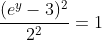 frac{(e^{x}-2)^{2}}{3^{2}}+frac{(e^{y}-3)^{2}}{2^{2}}=1
