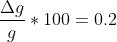 \frac{\Delta g}{g} *100=0.2