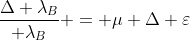 frac{Delta lambda_{B}}{ lambda_{B}} = mu Delta varepsilon