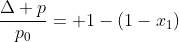 frac{Delta p}{p_{0}}= 1-(1-x_1)