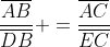 frac{overline{AB}}{overline{DB}} =frac{overline{AC}}{overline{EC}}