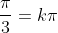y+frac{pi}{3}=kpi