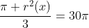 frac{pi r^2(10-x)}{3}+frac{pi r^2(x)}{3}=30pi