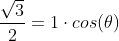 \frac{\sqrt{3}}{2}=1\cdot cos(\theta )