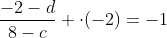 frac{-2-d}{8-c} cdot(-2)=-1