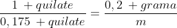 frac{1: quilate}{0,175: quilate}=frac{0,2: grama}{m}