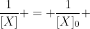 frac{1}{[X]} = frac{1}{[X]_{0}} + kt