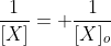 frac{1}{[X]}= frac{1}{[X]_{o}}+ kt