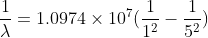 1.0974 × 10(ק52-)