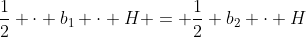 frac{1}{2} cdot b_{1} cdot H = frac{1}{2} b_{2} cdot H