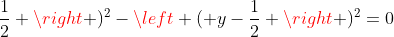 left ( x+frac{1}{2} ight )^2-left ( y-frac{1}{2} ight )^2=0