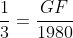 frac{1}{3}=frac{GF}{1980}