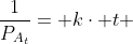 frac{1}{P_{A_t}}= kcdot t +frac{1}{P_{A_0}}