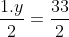 frac{(2+y).2}{2}+frac{1.y}{2}=frac{33}{2}