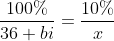 frac{100%}{36 bi}=frac{10%}{x}