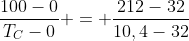 frac{100-0}{T_{C}-0} = frac{212-32}{10,4-32}