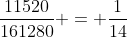 frac{11520}{161280} = frac{1}{14}