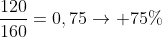 frac{120}{160}=0,75
ightarrow 75\%