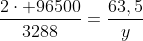 frac{2cdot 96500}{3288}=frac{63,5}{y}