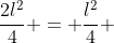 frac{2l^2}{4} = frac{l^2}{4} + MP^2