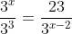 3^x-frac{3cdot5}{3^{x-1}}+frac{3^{x}}{3^3}=frac{23}{3^{x-2}}