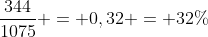 frac{344}{1075} = 0,32 = 32\%