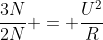 frac{3N}{2N} = frac{U^{2}}{R}