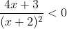 \frac{4x+3}{(x+2)^{2}} < 0
