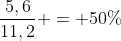 frac{5,6}{11,2} = 50\%