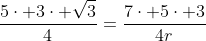 frac{5cdot 3cdot sqrt{3}}{4}=frac{7cdot 5cdot 3}{4r}