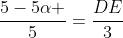 frac{5-5alpha }{5}=frac{DE}{3}