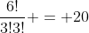 frac{6!}{3!3!} = 20