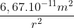 \frac{6,67.10^{-11}m^{2}}{r^{2}}