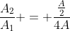 frac{A_2}{A_1} = frac{frac{A}{2}}{4A}