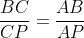 frac{BC}{CP}=frac{AB}{AP}