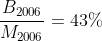 frac{B_{2006}}{M_{2006}}=43\%