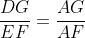 frac{DG}{EF}=frac{AG}{AF}