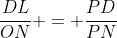 frac{DL}{ON} = frac{PD}{PN}