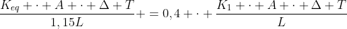 frac{K_{eq} cdot A cdot Delta T}{1,15L} =0,4 cdot frac{K_1 cdot A cdot Delta T}{L}