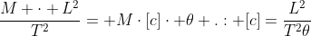 frac{M cdot L^{2}}{T^{2}}= Mcdot[c]cdot 	heta .: [c]=frac{L^{2}}{T^{2}	heta}