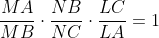 frac{MA}{MB}cdotfrac{NB}{NC}cdotfrac{LC}{LA}=1