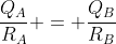frac{Q_{A}}{R_{A}} = frac{Q_{B}}{R_{B}}