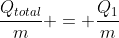 frac{Q_{total}}{m} = frac{Q_{1}}{m}+frac{Q_{2}}{m}+frac{Q_{3}}{m}